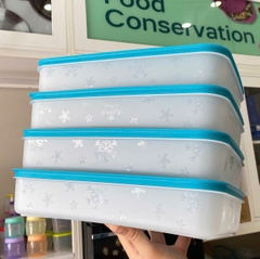 Tuptrung - Hộp Tupperware Đông Dẻo Xanh Dương Thân Bông Tuyết 5,7L / 2.25L