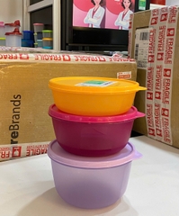 Combo Tuptrung - Hộp Bowl tròn tươi mát Tupperware gồm hộp 1L + 1.5L + 2L - Hộp 2L tím