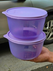 Tuptrung - Hộp Bowl tròn tươi mát Tupperware gồm hộp 1L + 1.5L + 2L