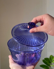 Tupmalay - Hộp Nhựa Trong Gân Sọc Có Nắp Tupperware Royal crystalline Blue Serve 600ml