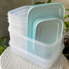 Combo Tuptrung - 6 Hộp đông xanh min thân trong bông tuyết - gồm 2h 450ml 2h 1.1L 1h dẹp 1L 1h 2.5L - Tupperware