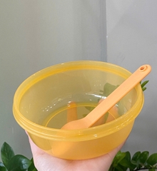Tuptrung - Hộp Bowl tròn 600ml có muỗng cài trên nắp