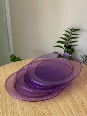 Tupmalay - Đĩa Nhựa Trong Màu Tím 24cm