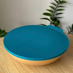 Tupmalay - Hộp Bowl Tròn Dẹt Nắp Xanh Thân Vàng Gold Allegra Petrol Gold 1.5L