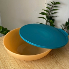 Tupmalay - Hộp Bowl Tròn Dẹt Nắp Xanh Thân Vàng Gold Allegra Petrol Gold 1.5L