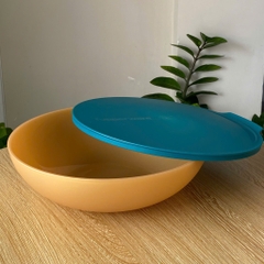 Tupmalay - Hộp Bowl Tròn Dẹt Nắp Xanh Thân Vàng Gold Allegra Petrol Gold 1.5L
