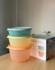 Trọn Bộ 3 hộp đựng thực phẩm Tupperware trữ khô và mát Modular Bowl Variety 1.9L 1.4L 950ml - New Tupperware