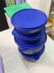 Bộ 4 Hộp Tupperware Trữ Mát Modular Bowl Xanh Dương Đậm 600ml + 2L - New Tupperware
