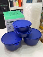 Bộ 4 Hộp Tupperware Trữ Mát Modular Bowl Xanh Dương Đậm 600ml + 2L - New Tupperware