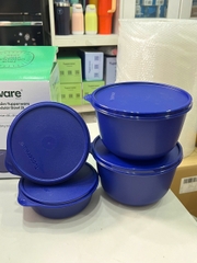 Bộ 4 Hộp Tupperware Trữ Mát Modular Bowl Xanh Dương Đậm 600ml + 2L - New Tupperware