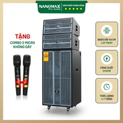 Loa Kéo Nanomax Pro-555b Bass Đôi Đứng Array 40cm 2400w