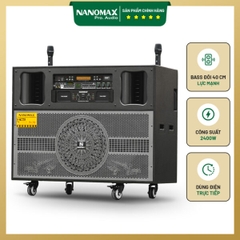 Loa Kéo Điện Nanomax Pro-703 Bass Đôi 40cm 2400w
