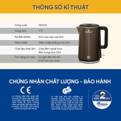 Ấm Đun Siêu Tốc BlueStone KTB-3476 1.7 Lít 1800W