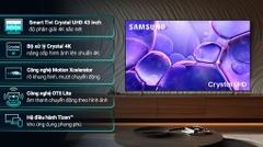 Smart Tivi Crystal UHD Samsung 4K 43 inch UA43U8500F