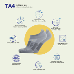 OS1st | Vớ Nén Chạy Bộ Thin Air TA4 No Show - Steel Blue