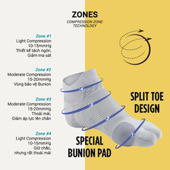 OS1st | Vớ Nén Bổ Trợ Khớp Ngón Cái Bunion BR4 - White