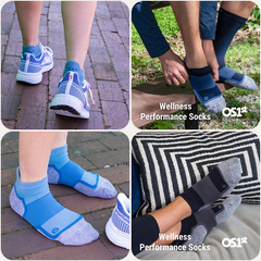 OS1st | Vớ Nén Sức Khỏe Wellness Performance WP4 No Show - Steel Blue