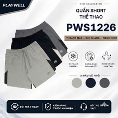 Quần Short thể thao nam MultiPocket Zip PWS1226 túi khóa kéo, thoải mái vận động, gym, chạy bộ