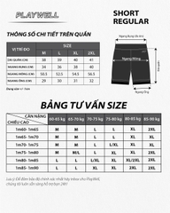 Quần Short thể thao nam MultiPocket Zip PWS1226 túi khóa kéo, thoải mái vận động, gym, chạy bộ