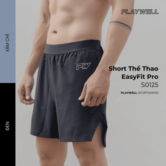 Quần Short Thể Thao Playwell EasyFit Pro Đai Mềm Không Viền, Thoải Mái Vận Động S0125