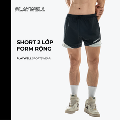 SHORT OVERSIZE Thể Thao Nam Phong Cách PW10235 | Thương hiệu Playwell