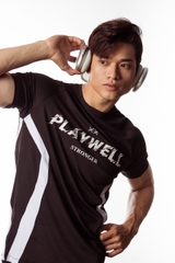 Áo thun thể thao nam Bird's Eye Pique Fabric in chữ PLaywell PW4241