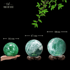 Quả cầu thạch anh xanh lá 10 kg - 19kg