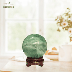Quả cầu thạch anh xanh lá 5.2 kg - 5.39 kg