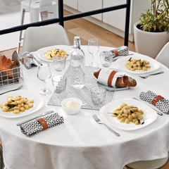 Đĩa Thủy Tinh vuông Parma màu trắng 20cm
