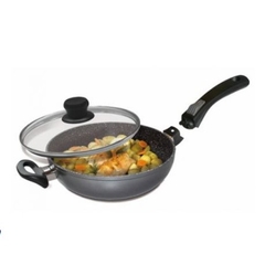 Chảo sâu chống dính phủ đá thiên nhiên Stoneline 28cm có nắp