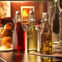 Chai thủy tinh tròn nắp cài kín hơi Giara 500ml, 1 Lít