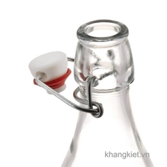 Chai thủy tinh tròn nắp cài kín hơi Giara 500ml, 1 Lít