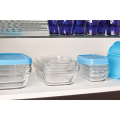 Bộ 5 Hộp Thực Phẩm Thủy Tinh Duralex Freshbox tròn -D9072A