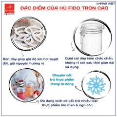Hũ thuỷ tinh Fido nắp cài thân tròn 1000ml