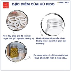 Hũ thuỷ tinh Fido nắp cài 750 ml