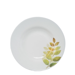 Đĩa Soup Thủy Tinh 22.5cm Họa Tiết Lá Thu
