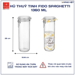 Hũ thuỷ tinh Fido đựng mì Ý 1360ml