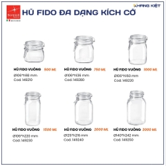 Hũ thuỷ tinh Fido nắp cài 1500ml I Chính hãng I Freeship