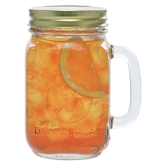 Ly thủy tinh tay cầm nắp vặn SAPATA 450ml