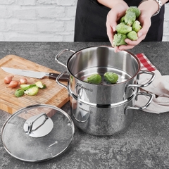 Bộ nồi xửng hấp Inox 316 (18/10) Korkmaz Perla 20cm -A1521