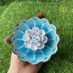 Đĩa sen gốm xông trầm hương dùng cho nhang không tăm