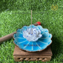 Đĩa sen gốm xông trầm hương dùng cho nhang không tăm