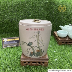 Hũ đựng trà bằng gốm họa tiết đẹp