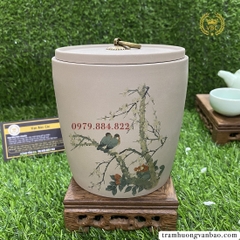 Hũ đựng trà bằng gốm họa tiết đẹp