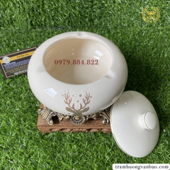 Gạt tàn gốm mạ vàng 18k cao cấp, sang trọng