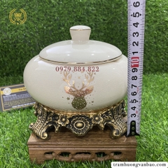 Gạt tàn gốm mạ vàng 18k cao cấp, sang trọng