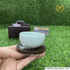 Lót ly gỗ óc chó khảm kẽm - Mẫu tròn