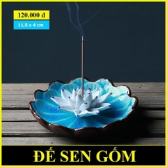 Đĩa sen gốm xông trầm hương dùng cho nhang không tăm