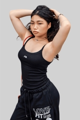 Áo Ôm Hai Dây Basic - Đen