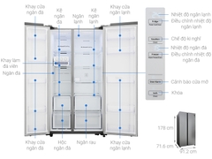 Tủ lạnh Samsung Inverter 655 lít Side By Side RS 62R5001M9/SV